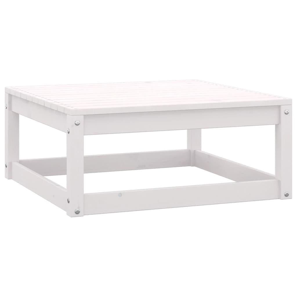 8-tlg. Garten-Lounge-Set mit Kissen Weiss Kiefer Massivholz
